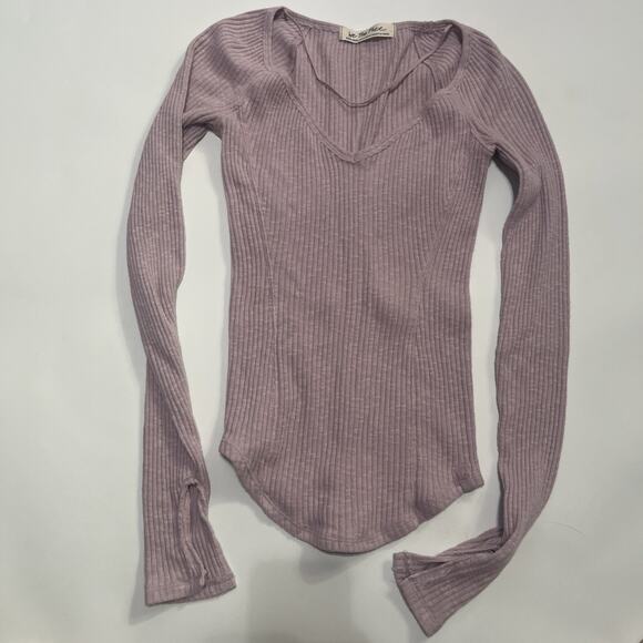Sz XS FREE PEOPLE PASSING THRU LAYERING TEE- FRAGRANT LILAC - Picture 5 of 8